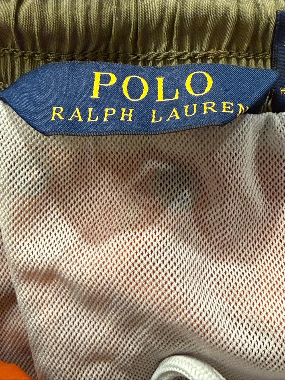 Polo Ralph Lauren Orange Swim Trunks Men’s Medium Nylon Lined Shorts 5” Inseam - Picture 3 of 7